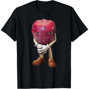 100% Cotton Me Asf Apple Funny Apple Face Meme Wapple T-Shirt