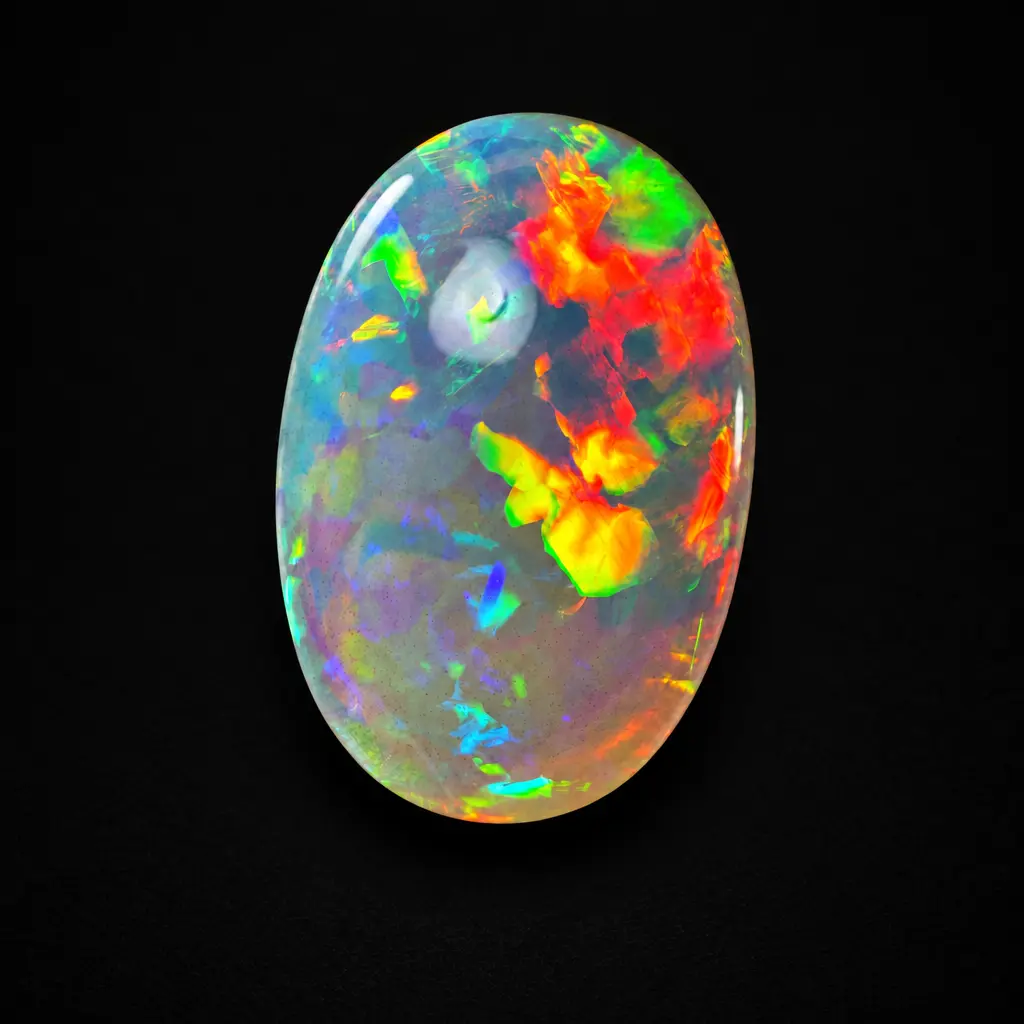 Natural Ethiopian Opal 34.2ct – Rainbow Oval Cabochon