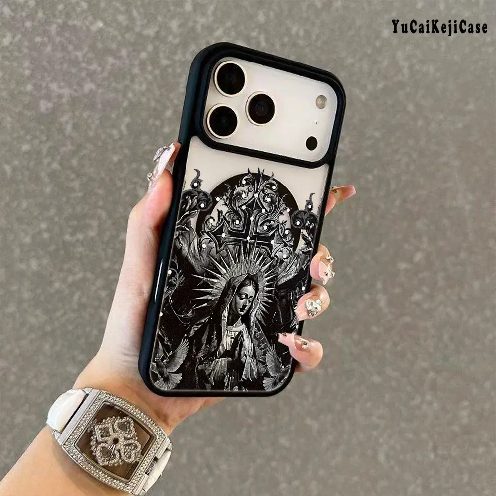 Premium Magnetic Phone Cases for iPhone11/12/13/14/15/16//17/Air/promax/Plus Virgin Mary Pattern y2k cased MagSafe Ready, Anti-Fall, Springtok and Ultra-Thin Design |   Perfect for Everyday Use Protector Screen Protector Aesthetic Cover