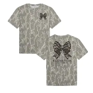 {Full Size S-5XL} Retro Camo Bow Hunting T-Shirt Southern Style Cotton Graphic Tee for Women Unisex Casual Wear Camouflage Streetwear Outdoor Shirt 3D Camo Style Breathable Lightweight Cotton TikTok Shop US Trendy Outfit