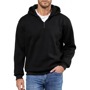 JIHUILAI Men's Quarter Zip Pullover Hoodies Half Zip Hoodie Men Long Sleeve Hoodie Fleece Casual 1/4-Zip Sweatshirt S-3xl