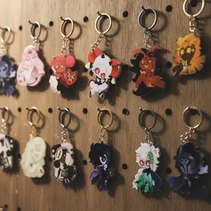 Cookie Run Kingdom Keychains, Candy Apple, Black Sapphire, Dark Cacao, Mystic Flour, Golden Cheese, Burning Spice, Kawaii Keyrings Birthday Gifts, Fear and Hunger Character Keychains – Cute Acrylic Keychain Charms, Perfect Gift for Fans & Collectors