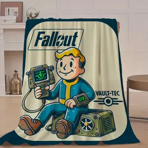 Fallout" Classic Character Retro Poster Print Flannel Blanket, Perfect Gift for Family Parties, Exquisite Design + Soft Touch, Ideal for Bedroom & Guest Room Decor, Great for Gifting  Lightweight, skin-friendly, soft and durable