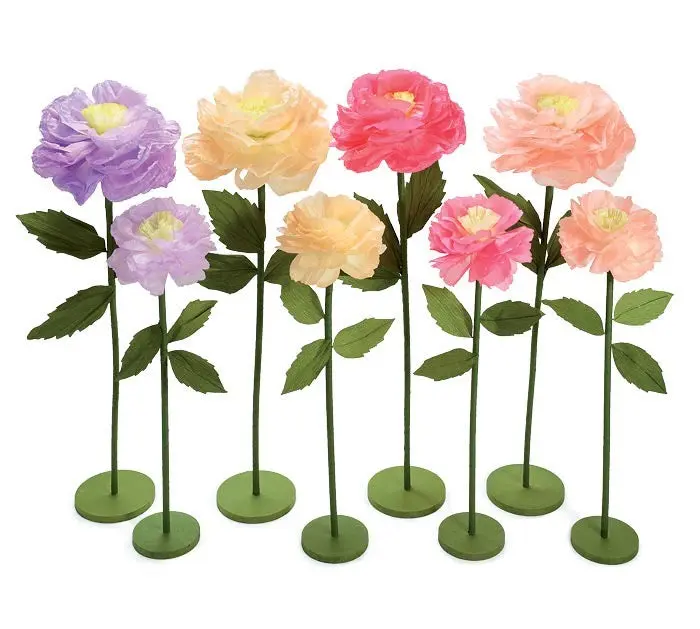 Tissue Paper Flowers on Stand