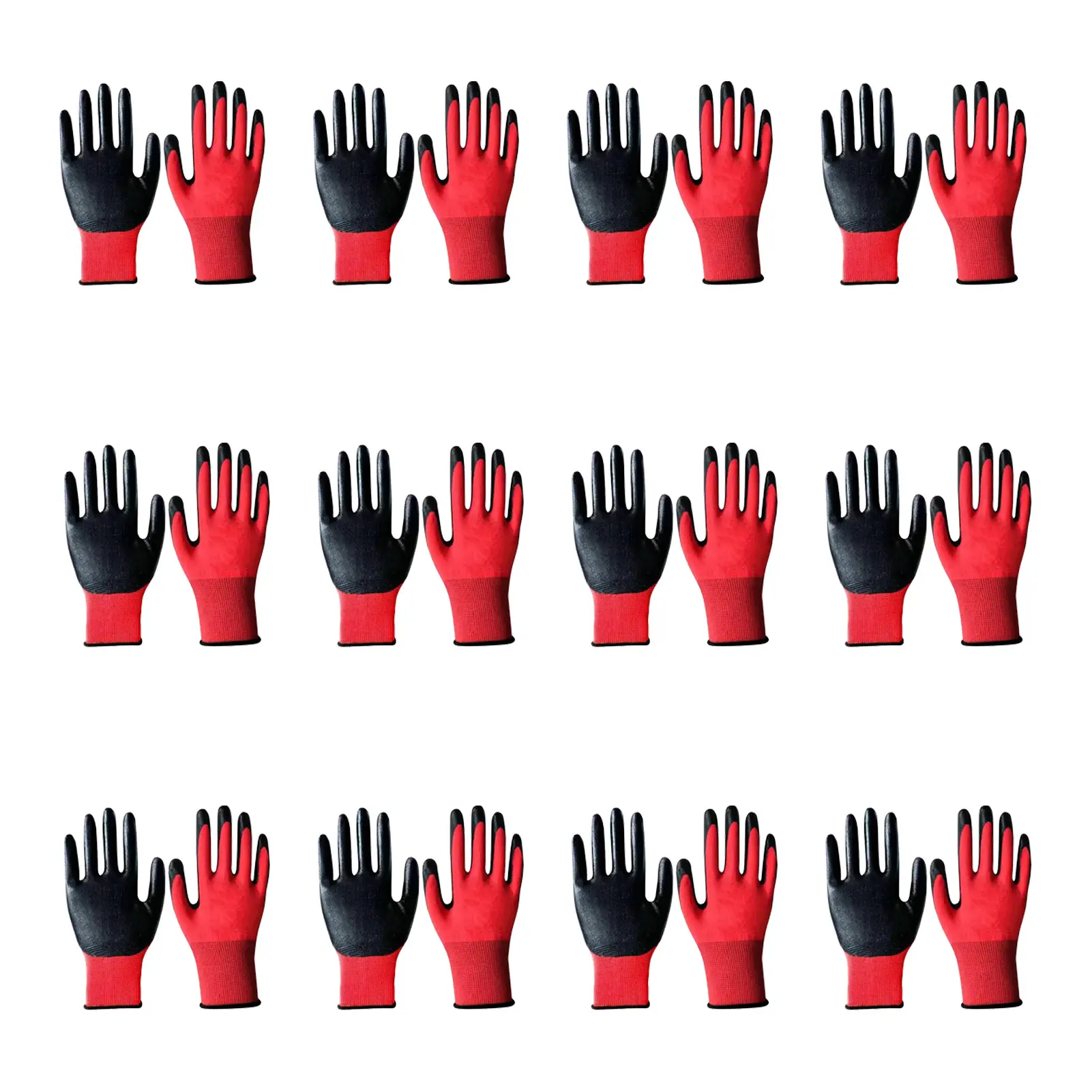 Safety Work Gloves for Men & Women, Crinkle Latex Coated Grip Gloves, Anti-Slip Abrasion Resistant Protective Work Gloves for Construction Warehouse Gardening Mechanic DIY Home Improvement Industrial Handling Outdoor Labor Breathable Flexible Durable Fit