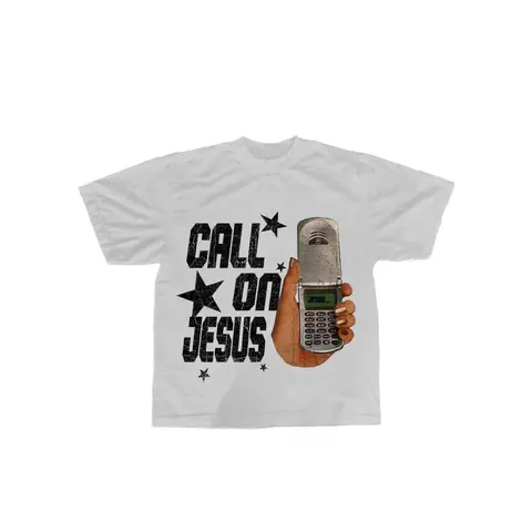 Women's Christian Clothing Classic Printed Short-Sleeve Round Neck Fitted T-Shirt - Faith-Inspired Call on Jesus Graphic, Soft Cotton Top for Everyday Casual Wear, All-Season Comfort