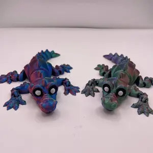 3D printed articulated crocodile figurine