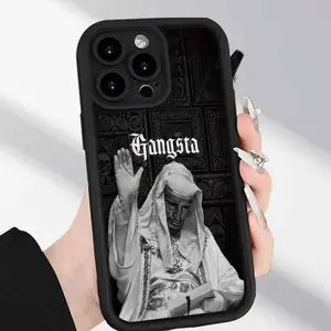 Thick Anti-Slip Phone Case with Gangster Pattern, Fashionable Protection for iPhone XR 11 12 13 14 15 16 Plus 17 Pro Max Air Series
