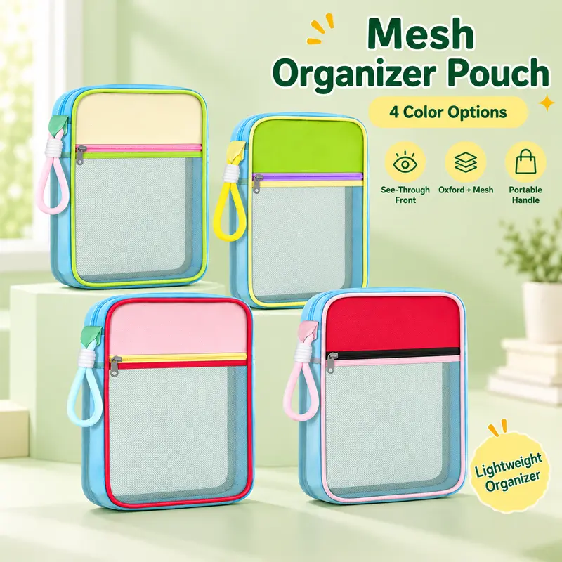 Halloween Gift-Unisex Mesh-Oxford Fabric Tote Bag with Handle - Durable Lightweight Organizer, Organiser, Vibrant Youth DIY Felt Crafts Accessory, 23cm Wide 32cm Tall, Multi-Purpose Storage for Students' Stationery & Documents