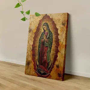 1 framed canvas wall art, vibrant framed canvas wall art of Our Lady of Guadalupe - 11.8X 15.7inch religious icon decoration, traditional Catholic artwork, suitable for home or office