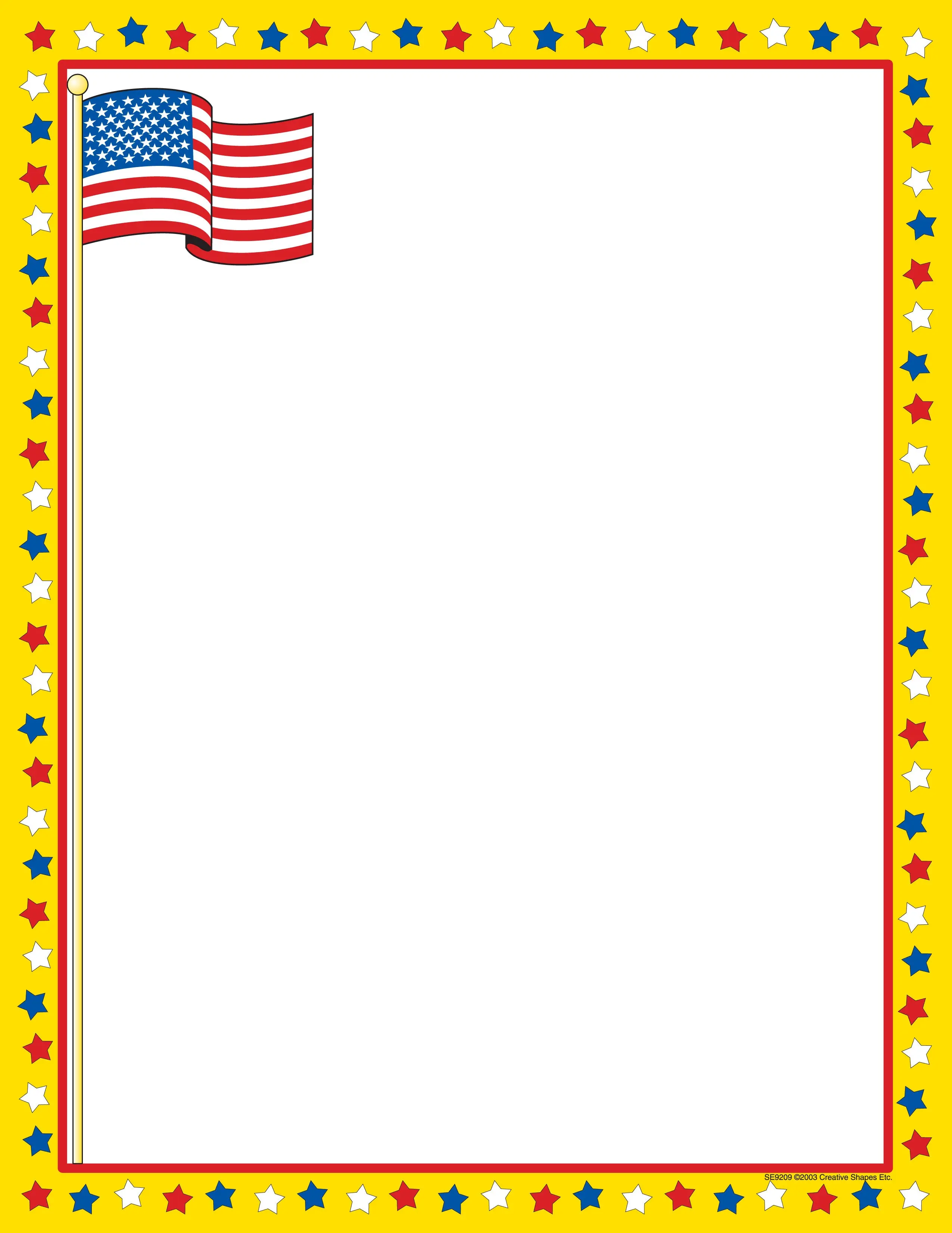 SHAPES ETC. Designer Computer Paper - Patriotic, Standard Size, 50-Sheet Package for Letters Home, Newsletters, Invitations