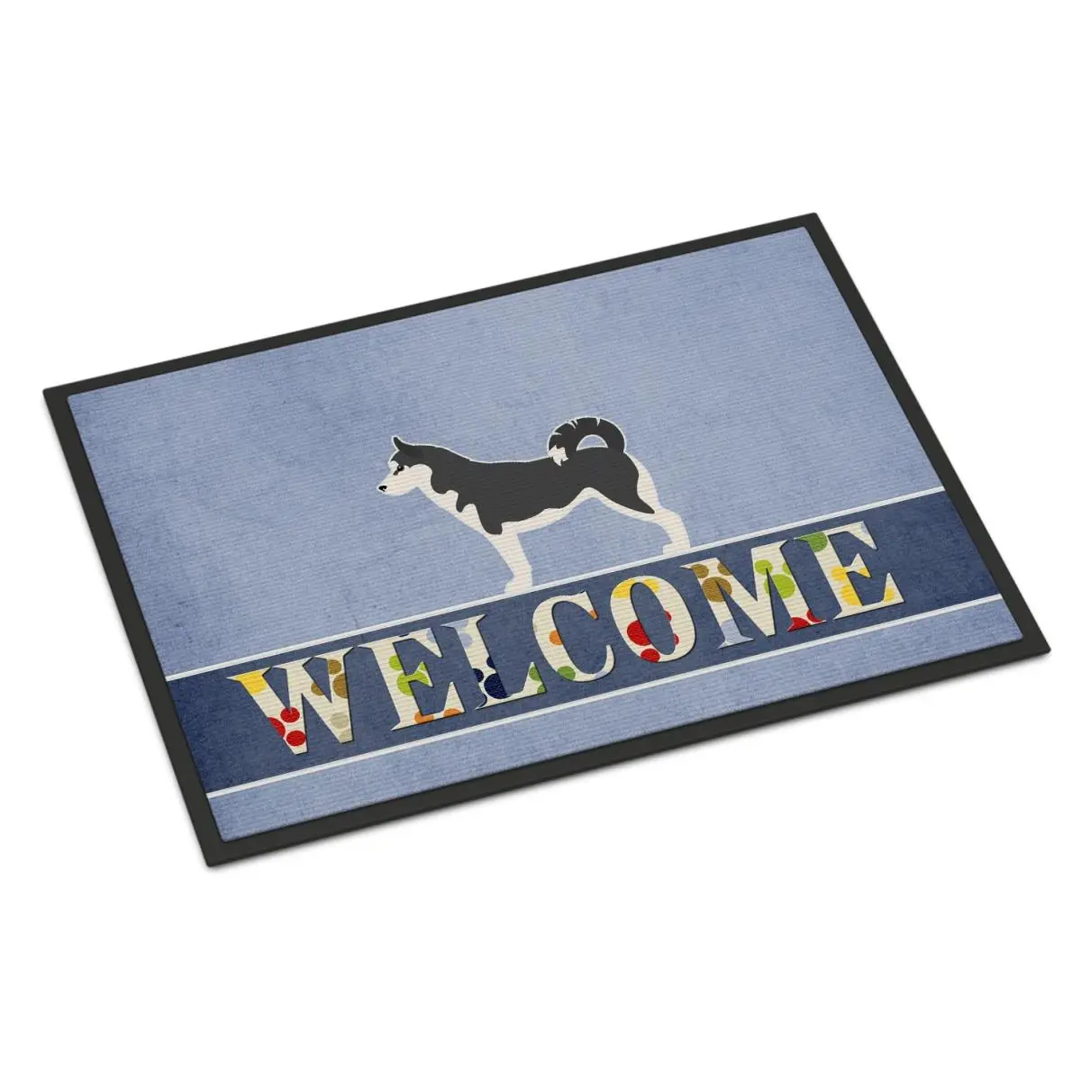 212 MAIN Felt Floor Mat - 24x36 in., Durable, Fade Resistant, Anti-Skid, Siberian Husky Print, Action Back, Indoor/Outdoor Bathroom Mat
