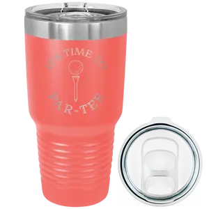 Personalized Its time to Partee 30 oz Tumbler - Coral