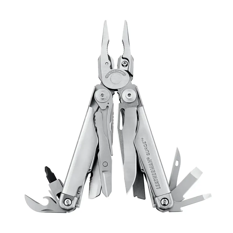 Leatherman Surge 0.8lb Heavy-Duty 21-in-1 Stainless Steel Multitool - Durable Metal Tool with Replaceable Wire Cutters, Blade Exchanger for Outdoor Multifunctional Tools, DIY Maintenance, Emergency Kits