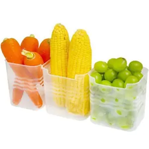 2 Pcs Refrigerator Organizer Bins, Fridge Side Door Storage Containers Refrigera
