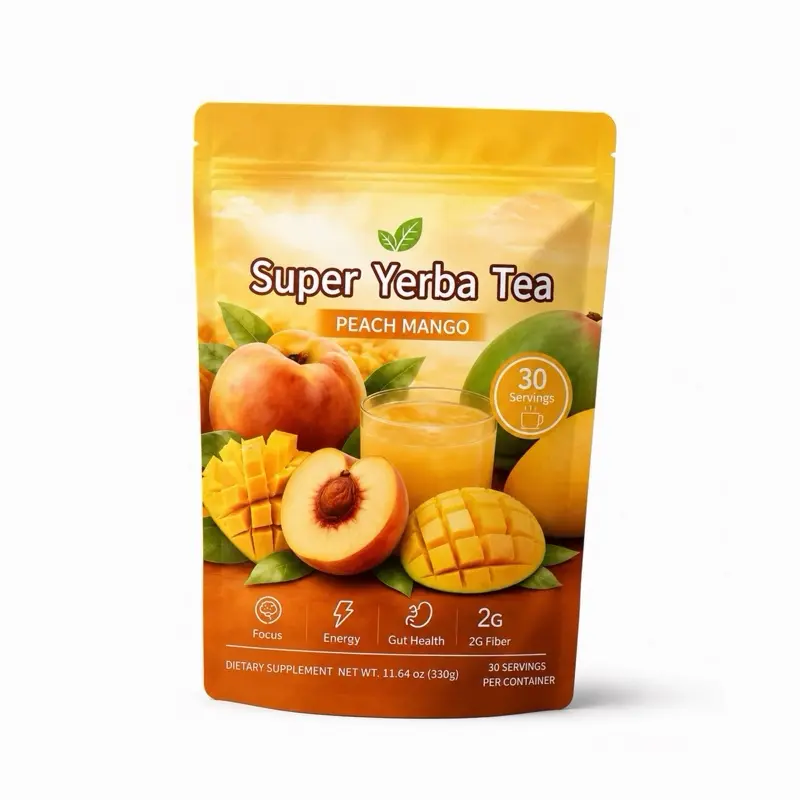 Super Yerba Tea Peach Mango | Tropical Herbal Tea Drink Mix | 30 Servings