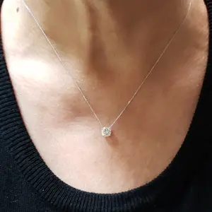 14Kt Gold 1 Ct Lab Grown Diamond Solitaire Pendant Necklace