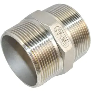 2" x 2" NPT Male Threaded Hex Nipple,Stainless Steel 304 Quick Coupler Pipe Fitting