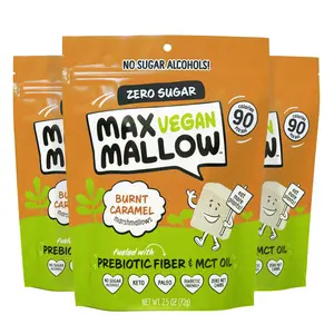 Max Sweets Vegan Burnt Caramel Max Mallow - Gluten-Free, Soy-Free, Sugar-Free Marshmallow 3 pack