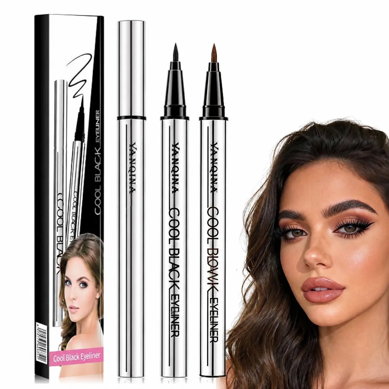 Long-lasting Eyeliner Lightweight, Waterproof, Vegan, Cruelty-Free, 24-hour Smooth Application, Ultra-Creamy Andsilky Smooth Texture | Waterproof Eyeliner Pen - Smudge-Proof, Lightweight, Smooth Vegan Cosmetic with Creamy Formula for Cat Eyes & Wings