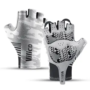Half Finger Cycling Gloves, Breathable MTB Cycling Gloves, Gel Padded Anti-Slip, Summer Bike Gloves for Men & Women