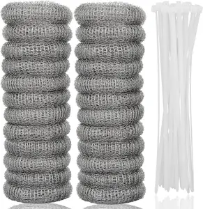 24 PCS Lint Traps LVYOUIF Stainless Steel Washing Machine Lint Snare Traps, Washer Hose Lint Traps with 24 PCS Cable Ties, Laundry Mesh Washer Sink Drain Hose Screen Filter