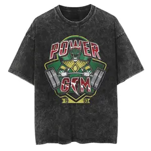 Vintage Power Rangers Green Ranger Gym Graphic Tee, Anime T-Shirt, Workout T-Shirt, Gym T-Shirt, Pump Cover, Weightlifting T-Shirt, Manga Vintage Crewneck , Gift Menswear Top