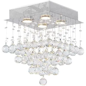 CWI Lighting Square 4 Light 12 inch Chrome Flush Mount Ceiling Light 6601C12C-S