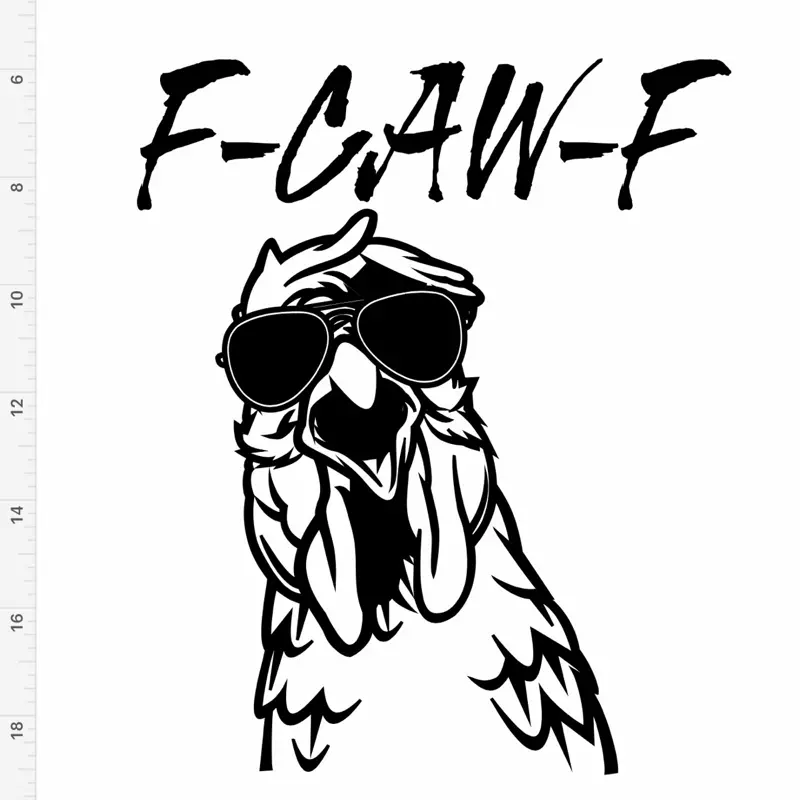 F-CAW-F Decal - Permanent Vinyl Customizable Size & Color for Laptop Water Bottle Car Personalization