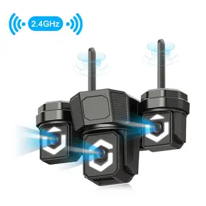 WiFi Triple Lens Wireless Security Camera, 2k 360° View, Auto Tracking, Spotlight, 2 Way Audio, Adjustable All-Angle Arm, No Blind Spot