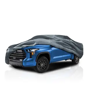 5 Layer Semi Custom Full-Size Truck Car Cover for Toyota Tundra 2016-2025 Double Cab Pickup 8.1 Feet Bed, All Weather Protection Breathable Scratch, Dust, Snow Shield
