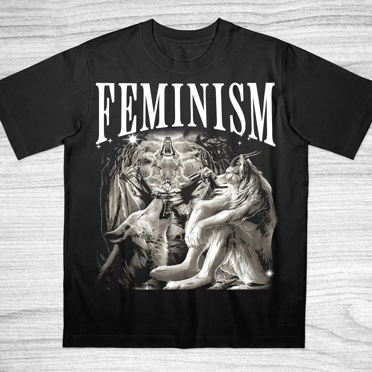 Vintage Werewolf Shirt | Alpha Wolf Bootleg Meme Tee C
