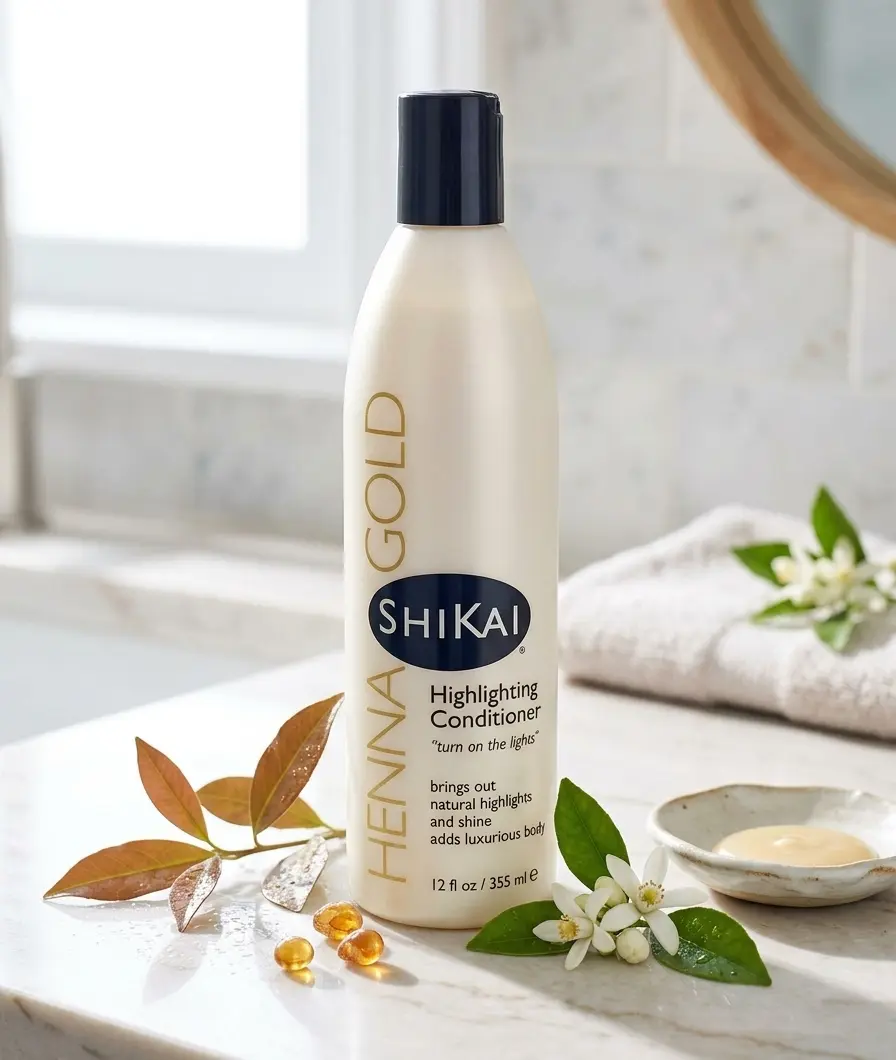Henna Gold Highlighting Conditioner, Mild Plant-Based Haircare Product for Hair Restore