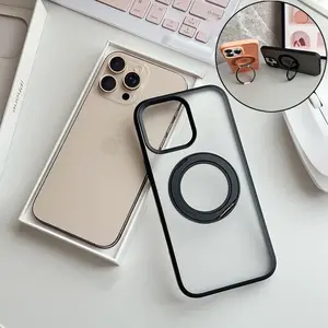 Compatible iPhone 17 Case Official Original Matte Magnetic for iPhone 16 15 14 13 Pro Max  Protective Cover.Equipped with a bracket that can rotate 360° Smartphone Cellphone