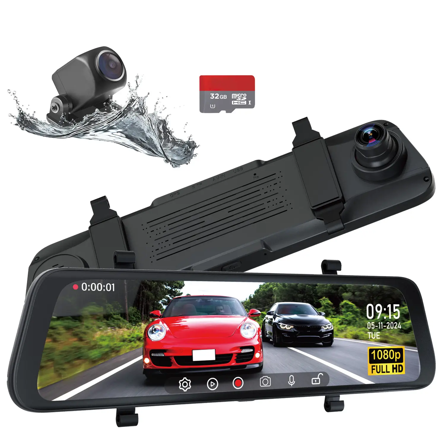 ACUMEN XR10 PRO Mirror Dash Camera (4K/2.5K) with 10" LCD Screen