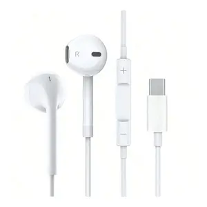 High-Quality Type-C Digital Decoding Wired Audio Headphones, In-Ear Gaming Earbuds, Noise Cancelling, Bass Boost, Compatible with iPhone 16 Pro Max