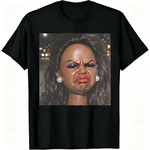 Bombastic Side Eye Annoyed Doll Shirt Funny Sarcastic Face Graphic Tee Y2K Trendy Pop Culture Top Ironic Humor T-Shirt Casual Novelty Streetwear Viral TikTok Aesthetic Fashion Parody Apparel For Women Cute Night Out Clothes