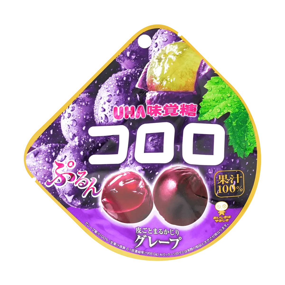 UHA Mikakuto 100% Fruit Juice Gummy - Real Grape Flavor, 48g - Japanese Candy Snack