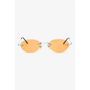 SGSTACY - Rimless Metal Frame Oval Sunglasses
