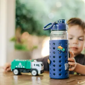 Blue 24oz Water Bottle with Blue sleeve Tumbler Reusable Washable Bottled Drinkware
