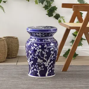 JONATHAN Y Cherry Blossom 17.75" Ceramic Garden Stool