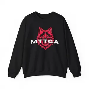 Make Tik Tok Great Again - Red Wolf Graphic Crewneck Sweatshirt, Cozy Unisex Pullover, Perfect for Gamers, Casual Wear, Gift Idea for Friends