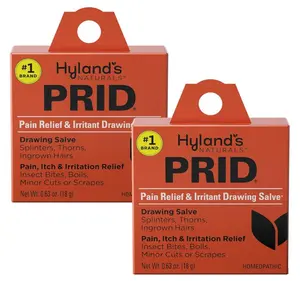 BIG SALE!! Hyland's PRID Drawing Salve, Topical Skin Irritation Relief, For Splinters, Thorns, Ingrown Hairs, Itch Relief for Bug Bites, Boils, Minor Cuts and Scrapes, (2 PACK)