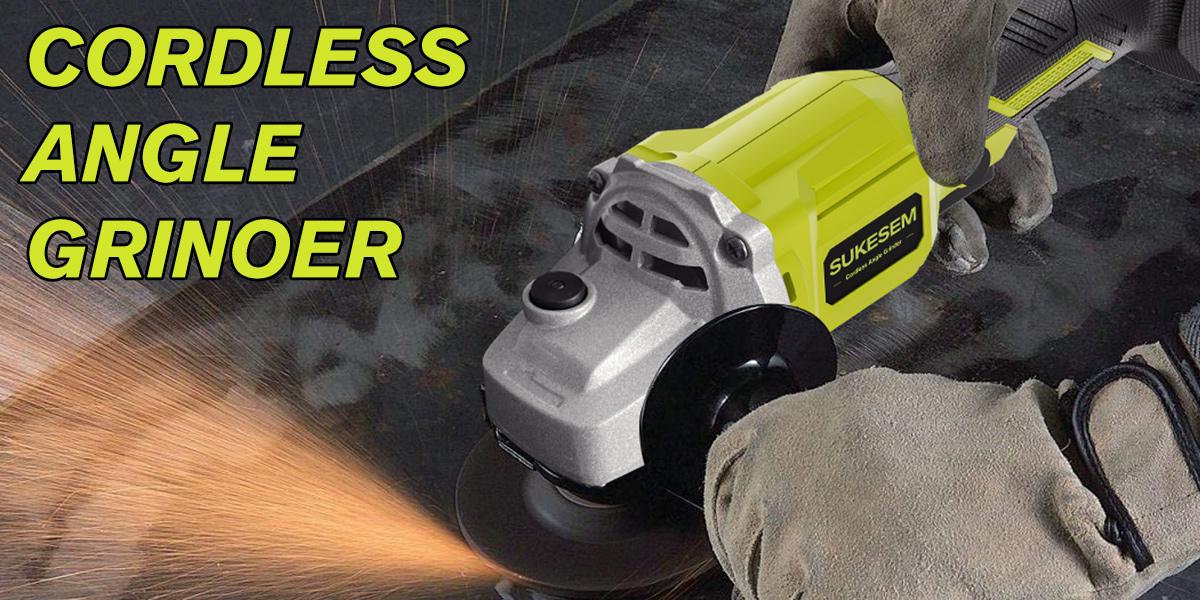 Rechargeable angle grinder, cordless polishing machine, equipped with ion battery, fast charger and complete accessories. Suitable for wood, metal, plastic, and stone
