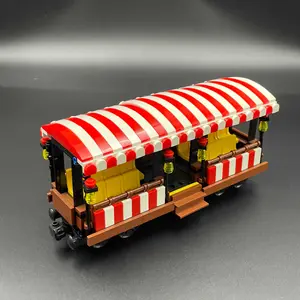 Sightseeing Carriage Design Building Blocks Toy, 398pcs/set High Speed Railway Transport Car Small Particle Children's Assembly Building Blocks Toy Building Sets