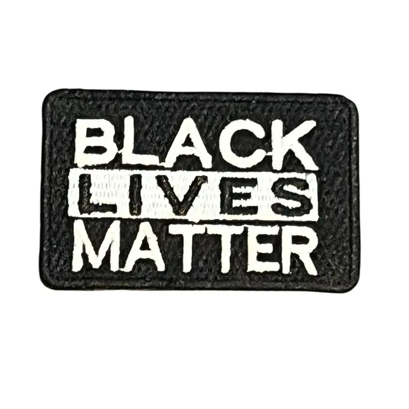 Black Lives Matter Embroidered Iron on Sew on Patch Badge 6.5 cm X 4 cm Black and White Text Design