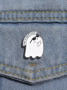 Letter & Ghost Design Brooch, Cute Creative Pin Badge, Clothes Accessories for Women & Men for Halloween, Fall, Birthday Gifts, Charms