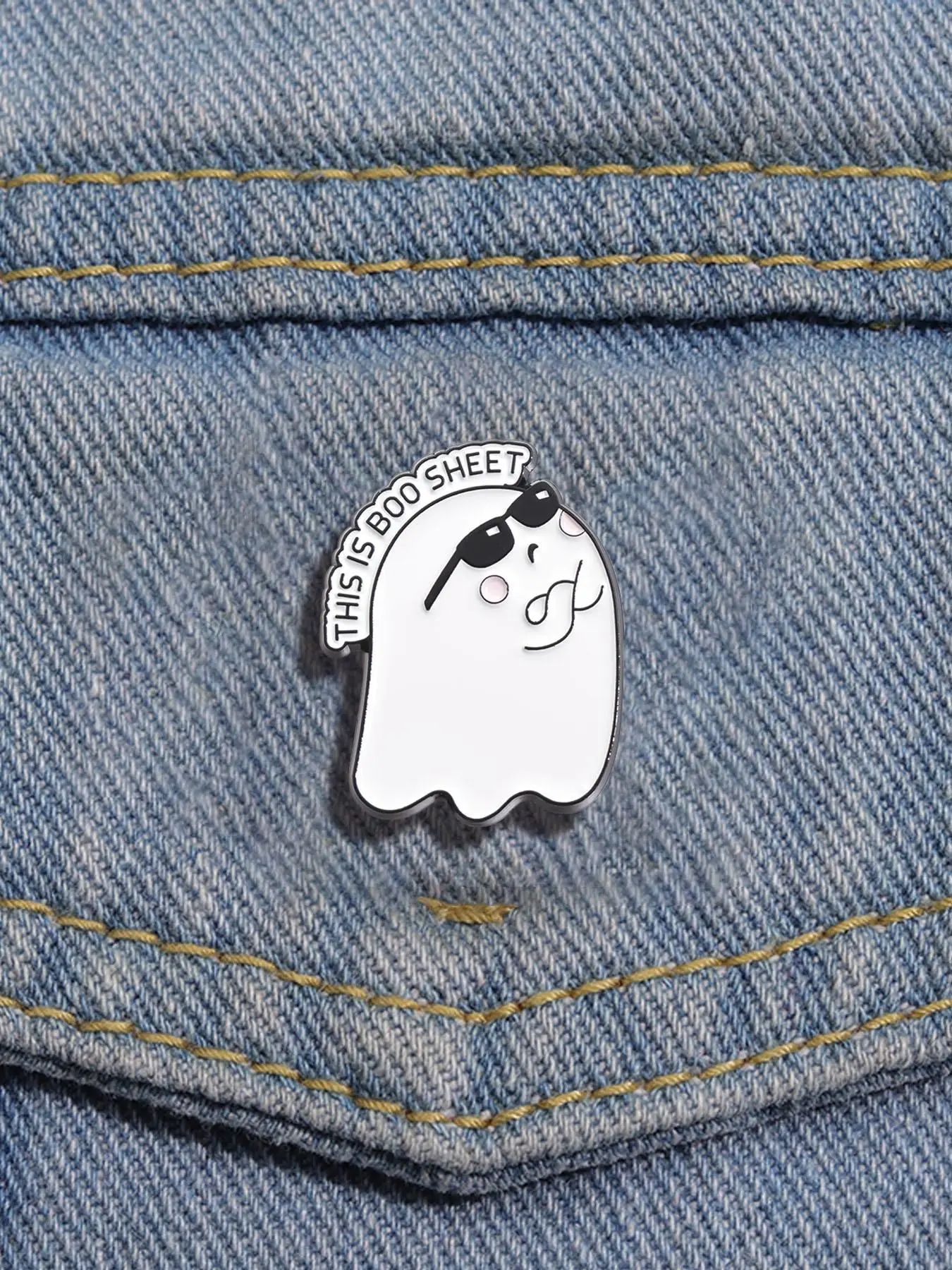 Letter & Ghost Design Brooch, Cute Creative Pin Badge, Clothes Accessories for Women & Men for Halloween, Fall, Birthday Gifts, Charms