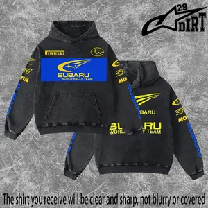 Dirt 29 - Subaru F1 Racing Washed Hoodie Vintage Motocross Streetwear Hoodie Dirt Bike Graphic Pullover Y2K Racing Hoodie Oversized Acid Wash Hoodie MX Rider Apparel Unisex Motorcycle Racing Sweatshirt Retro Moto Cross Hoodie