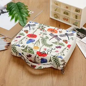 124 Hole Multi-Color Large Capacity Pencil Case, Zipper Three-Layer Pen Bag, Art Brush Storage Bag, School Supplies Organizer, Art Materials